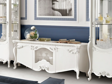 PUCCINI - Low wooden TV cabinet with doors by CASA +39 - view 2